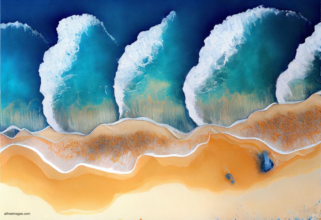 colorvivo A watercolor painting of an aerial view on the ocean b8649fee 8f05 4b0d 9a0d 5df29e0e2b28