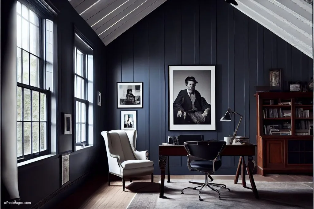 The gentleman study library with details 6 despacho oficina estudio biblioteca silla cuero moderno estilo ia 06
