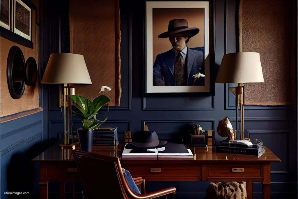 The gentleman study library with details 14 despacho oficina estudio biblioteca silla cuero moderno estilo ia 14