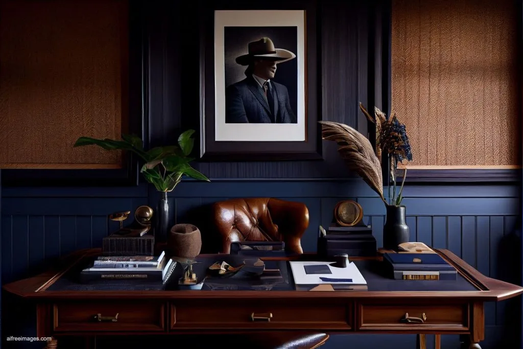 The gentleman study library with details 15 despacho oficina estudio biblioteca silla cuero moderno estilo ia 15
