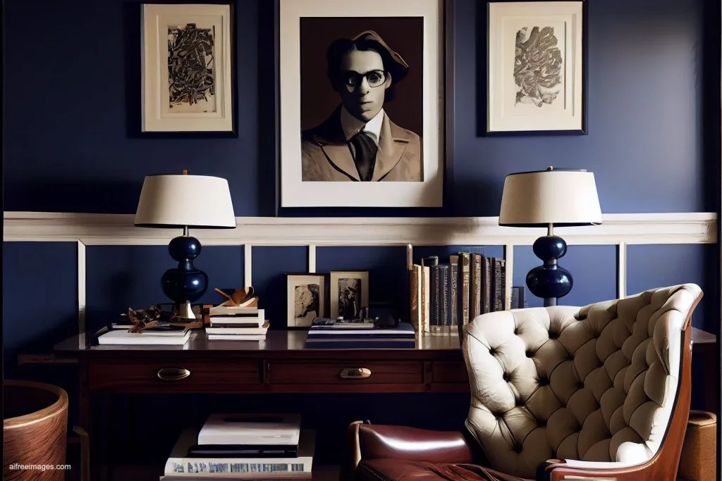 The gentleman study library with details 18 despacho oficina estudio biblioteca silla cuero moderno estilo ia 18