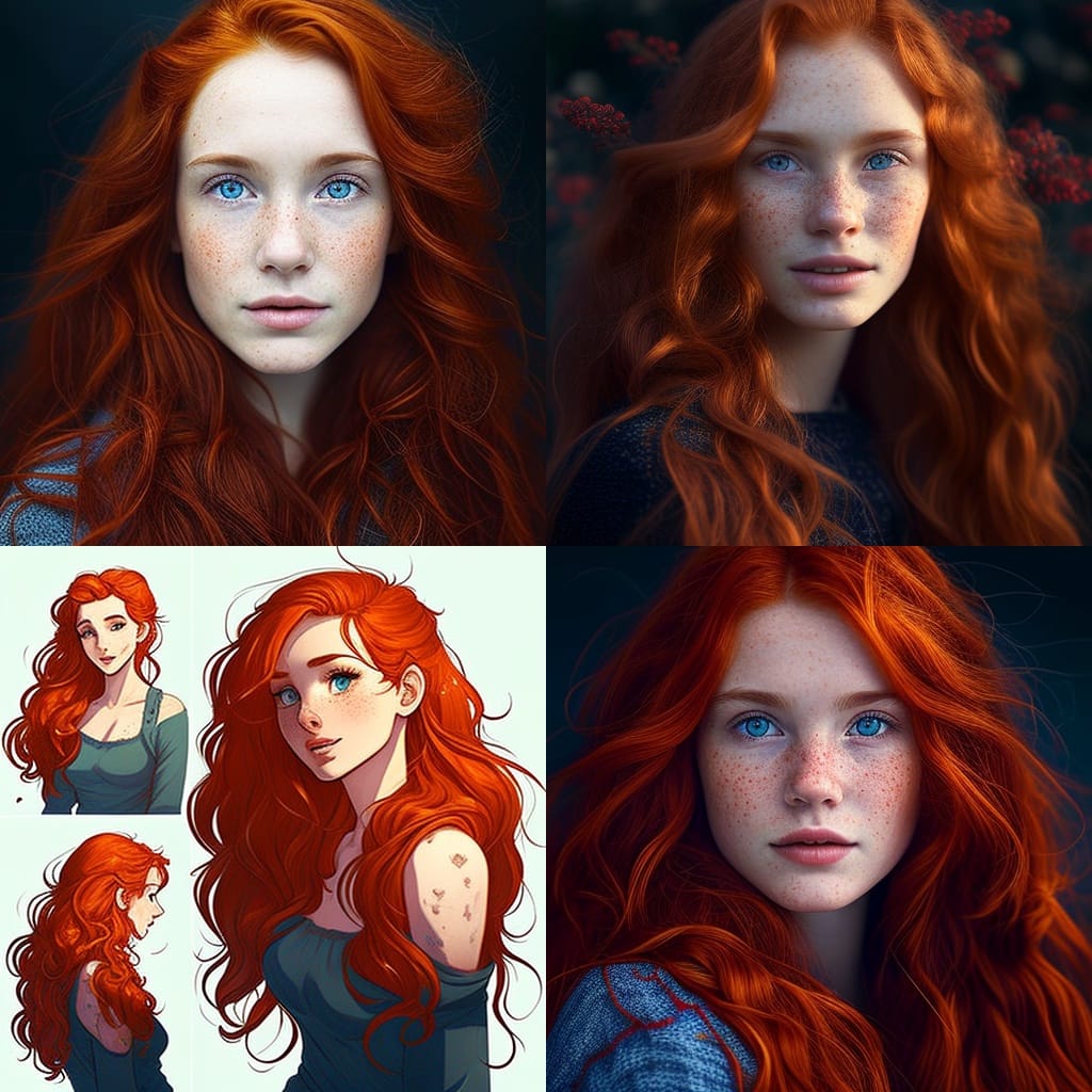 Redhead Girl Generated With Midjourney Ai Ai Generated Free Images