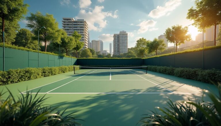 tennis court urban oasis