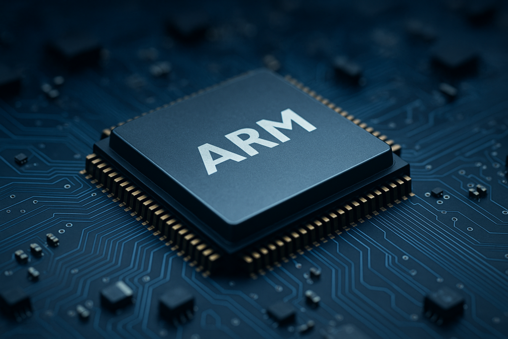 ARM Processor on Modern Circuit Board – High-Tech Close-Up 1 ARM Processor 2 1