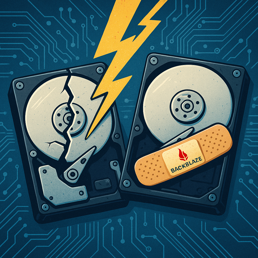 Hard Drive Crash and Recovery Concept Illustration 1 power fix hard disk backblaze aifreeimages