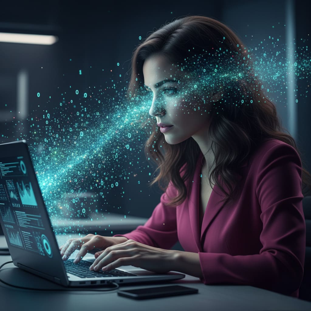 Human-AI Symbiosis: The New Era of Work 1 woman binary